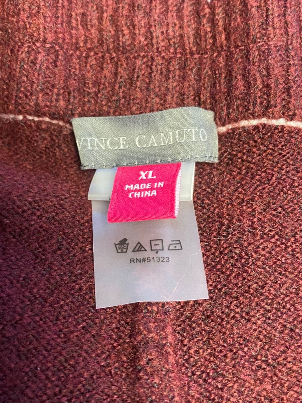 Vince Camuto V-Neck Sweater Pants Lounge Set XL Burgundy - Picture 5 of 16